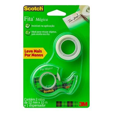Imagem de Scotch, 3M, Fita Mágica, 2 Rolos e 1 Dispensador, 12mm x 10M