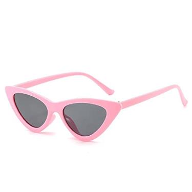 Imagem de Fashion Sunglasses Woman Designer Vintage Retro Triangular Cat Eye Glasses Oculos De Sol Transparent Ocean UV400,Pink Gray,China
