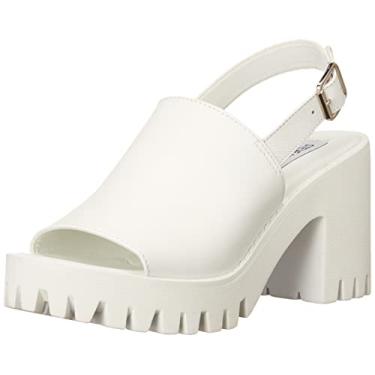 Imagem de Steve Madden Sandália feminina de salto Sunnyside, Couro branco, 38