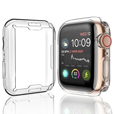 Imagem de [Pacote com 2] Capa JULK de 41 mm para Apple Watch Series 9 (2023) Series 8 Series 7 Protetor de tela, capa protetora geral TPU HD ultrafina para iWatch, transparente