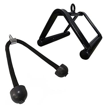 Imagem de Kit Puxadores Triangulo Remada + Corda Treino Academia