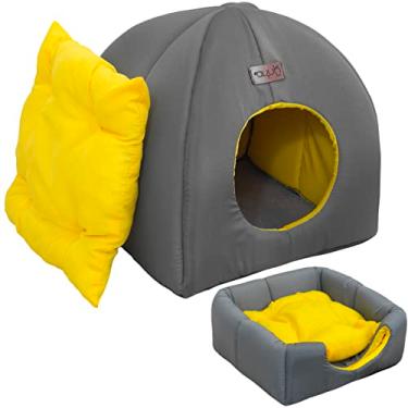 Imagem de Toca + Almofada Para Chinchila Porquinho da India Casinha Avuk Pet (Amarelo)