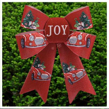 Imagem de Enfeite Árvore Natal Laço Vermelho Decorado 2 Peças 17cm