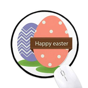 Imagem de DIYthinker Feliz Páscoa Festival de Religião Colorido Ovo Mouse Pad Desktop Escritório Tapete Redondo para Computador