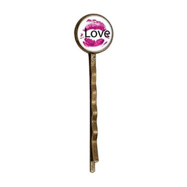 Imagem de Chapéu de cabelo estilo retrô de metal para o dia dos namorados Love Pink Lip