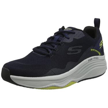 Imagem de Skechers D'lux Fitness Tênis masculino, Acabamento sintético de malha azul marinho, 44