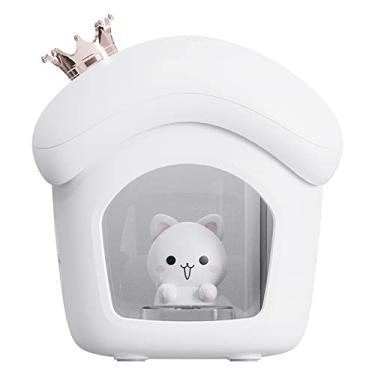 Imagem de REJOON umidificador 350ml Bonito dos desenhos animados Pet Umidificador de ar USB Carregável 2000mAh Bateria Sem Fio Aromaterapia Difusor de Óleo Essencial com Lâmpada LED Roxo (Cor: Branco)