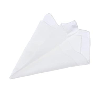 Imagem de UGPLM Lenço de Bolso de Seda Masculino Liso Liso Variedade de Cores, Branco