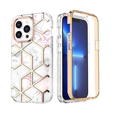 Imagem de Capa de armadura de mármore colorido gradiente para iPhone 14 Plus 13 Pro MAX 12 11 X XS XR 7 8 Plus Capa de telefone à prova de choque para PC, rosa SE, para iPhone 11