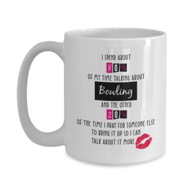 Imagem de SpreadPassion Caneca de café de boliche, presentes de boliche, presentes de boliche para crianças, presente fofo de boliche, caneca de boliche, ideia de presente de aniversário de Natal
