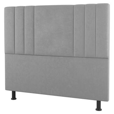 Imagem de Cabeceira Cama Box Casal Queen 160Cm Suede Cinza Claro