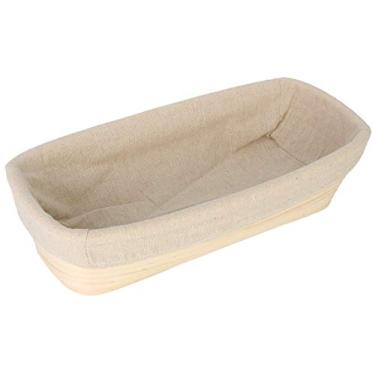Imagem de Cesto de paes Banneton oval oblongo de 30,5 cm, cesta de vime para consertar massa de pao Brotform + conjunto de forro