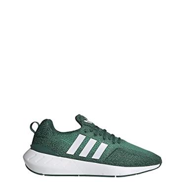 Imagem de adidas Originals Tênis masculino Swift Run 22, Verde universitário/branco/verde escuro, 9.5
