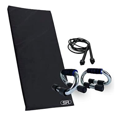 Imagem de Colchonete Academia + Corda De Pular + Barra Apoio P/Flexão