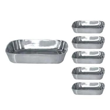 Imagem de Kit Com 6 Formas Assadeira Tabuleiro Para Frango 28cm Polido