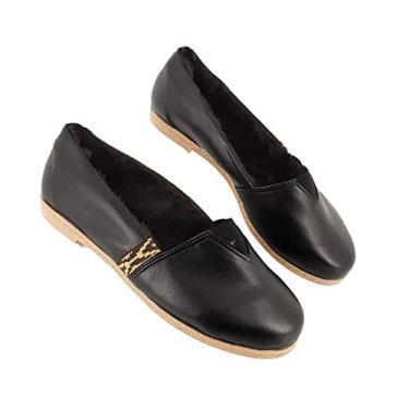 Imagem de Alpargata Pelo 100% Forrada Confort Sapato Inverno Neve AM651 Cor:Preto Napa;Tamanho:42