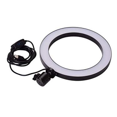 Imagem de Mainstayae 20 cm / 8 polegadas LED Video Ring Light Lamp 3 modos de iluminação Brilho ajustável Alimentado por USB com adaptador flexível Ballhead para transmissão de rede Selfie Maquiagem facial
