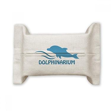Imagem de Bolsa de linho de algodão com estampa de golfinho para natação Blue Ocean