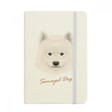 Imagem de Caderno branco Samoied Dog Animal Oficial Tecido Rígido Diário Clássico