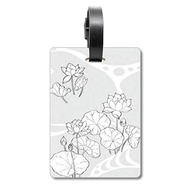 Imagem de Folha de lótus Flor Rio Flor Flor Flor Bolsa Etiqueta Etiqueta Etiqueta Scutcheon Etiqueta