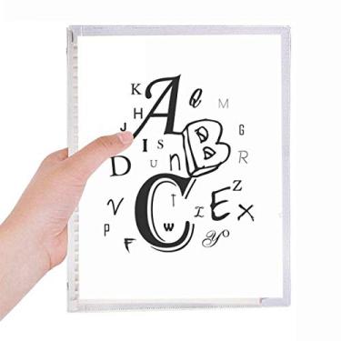 Imagem de Letras ABC Imagem Caderno Folhas Soltas Diário Recarregável Diário Papelaria