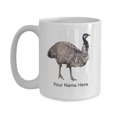 Imagem de Caneca Emu personalizada, copo de café Emu, ideia de presente Emu, copo Emu personalizado, caneca Emu personalizada - caneca de café 425 g