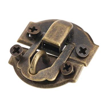 Imagem de 12pcs 27x29mm Antique Bronze Ferro de Ferro Decorativo Jóias Presente De Vinho Caixa De Madeira Caixa De Mala Caso Hasp Latch Hook com parafusos YYDFPIIA
