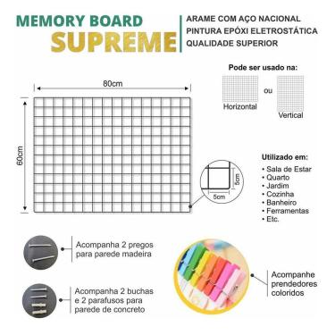 Imagem de Memory Board Home Office 60X80Cm Painel De Fotos Branca 24H
