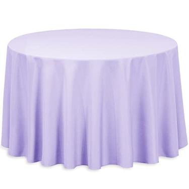 Imagem de Toalha de mesa de poliéster redonda LinenTablecloth de 274 cm Lavanda