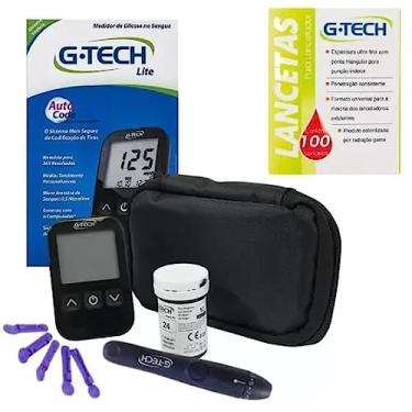 Imagem de Kit Medidor Glicemia G-tech Lite + 100 Agulhas