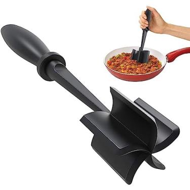 Imagem de Espremedor de hambúrguer resistente ao calor – Espremedor de carne com lâmina de 5 curvas para hambúrguer, misturar e cortar utensílios de cozinha
