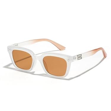 Imagem de Óculos de sol quadrado retrô feminino para masculino óculos de sol vintage UV400 tons ao ar livre, 2, tamanho único
