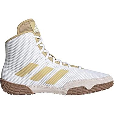 Imagem de adidas Tênis de luta livre unissex Tech Fall 2.0, Branco/Vegas Gold, 6 Little Kid