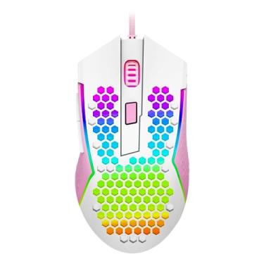 Imagem de MOUSE REAPING ELITE RGB BRANCO COM ROSA