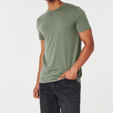 Imagem de Camiseta Verde Mesclado Hollister 100% Algodão Masculina