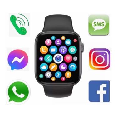 Imagem de Relógio Smartwatch Inteligente X9 Max iwo Varia Face Troca Foto Faz e Recebe Ligação Preto