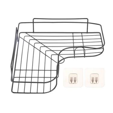 Imagem de Prateleira de canto MSUIINT, prateleira de canto para banheiro, organizador de ventosa de ferro, copo, cesta de armazenamento de cozinha, prateleira de parede, suporte para shampoo, prateleira de cant