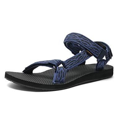 Imagem de Muboliy Sandálias masculinas originais Urban Sandals Walking Hiking Sport Sandals Outdoor With Arch Support Water Shoes Sandália de praia, Azul-marinho, 44 BR