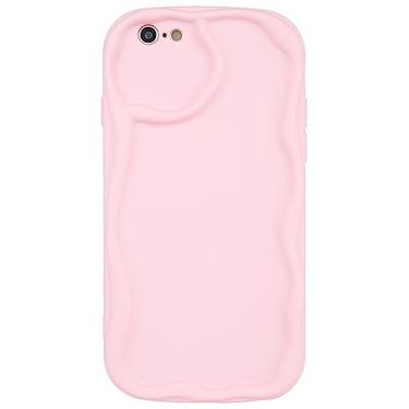 Imagem de Cyberowl Capa protetora para celular compatível com iPhone 6/6S 4,7 polegadas fofa Kawaii creme encaracolado em forma de moldura de silicone macio à prova de choque para mulheres meninas rosa claro