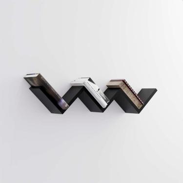 Imagem de Kit Nicho Prateleiras Buzios Preto para Quarto Sala Livro