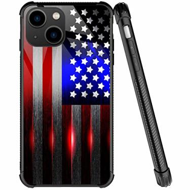 Imagem de ZHEGAILIAN Capa compatível com iPhone 15 Plus, capas para iPhone 15 Plus com corte da bandeira americana, capa de design à prova de choque de quatro cantos de acrílico para iPhone 15 Plus de 6,7 polegadas