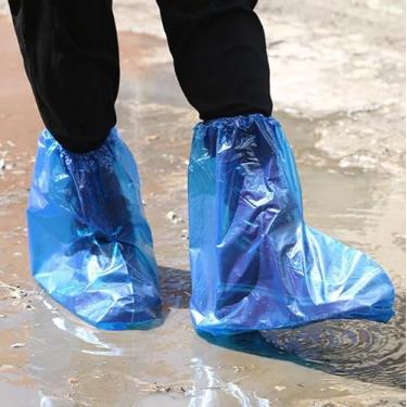 Imagem de Nenluny 10 pares de capas para botas de plástico descartáveis à prova d'água para homens e mulheres chuva ao ar livre dentro de casa galochas (azul)