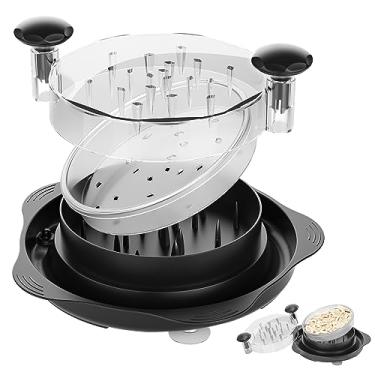 Imagem de Torção da ferramenta trituradora de frango, máquina trituradora de carne transparente atualizada de 10,8", trituradora de peito de frango com placa removível, alças e base antiderrapante/487