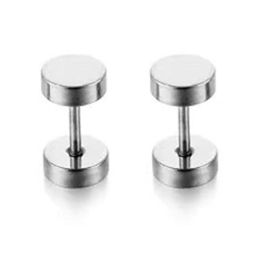 Imagem de SQKXKLCZ 1 par de halteres G23 titânio 16G 3 mm/4 mm/5 mm/6 mm/7 mm/8 mm barra de parafuso plano rosqueada externamente piercing lábio piercing labret monroe piercing labial tragus cartilagem barra