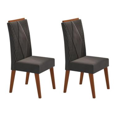 Imagem de Kit com 2 Cadeiras em Madeira Maciça Vegas Grafite