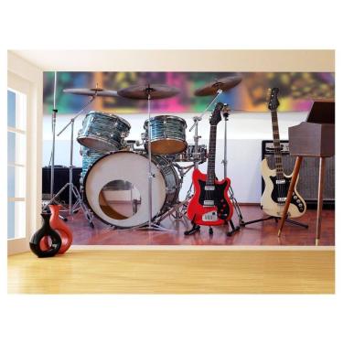 Imagem de Papel De Parede Musica Bateria E Guitarra Rock 3,5M Mus57