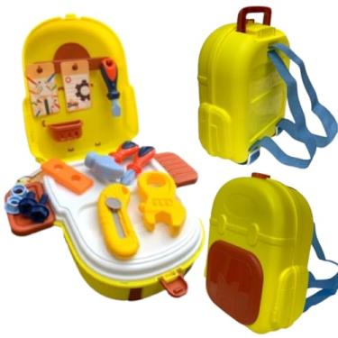Imagem de BRINQUEDO FERRAMENTAS NA MALINHA Infantil Maleta Vira Mochila MALA MESA OFICINA COMPLETA NA MALETINHA CRIANÇAS O MELHOR PRESENTE FORA DAS TELAS ESTIMULA IMAGINAÇÃO INTERAÇÃO KIT 21PÇS