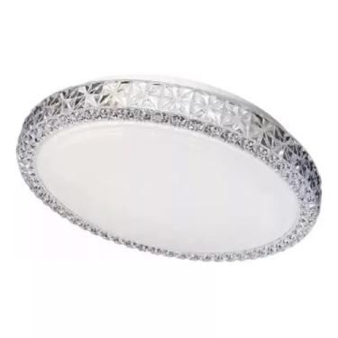 Imagem de Plafon de Cristal Acrílico Transparente Redondo 27cm Led 16W 3 em 1 Bivolt