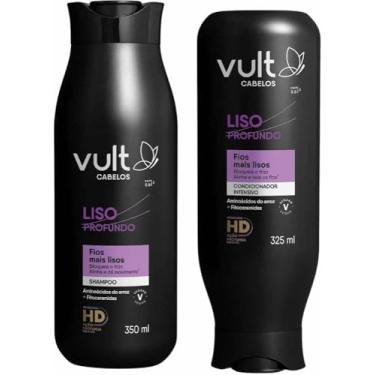 Imagem de Vult Kit de Shampoo e Condicionador para Cabelos Lisos, Liso Profundo, 350ml e 325ml, Alisante, Nutritivo, Sem Sal, Fragrância Suave