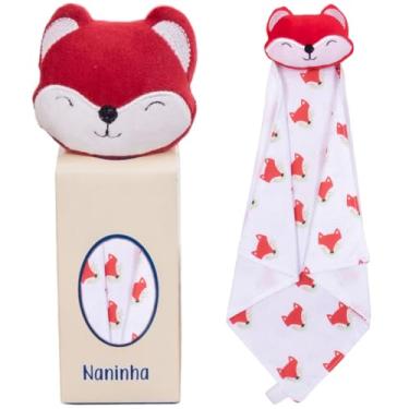 Imagem de Naninha para Bebê de bichinho de pelúcia com prendedor de chupeta (Raposa Vermelha)